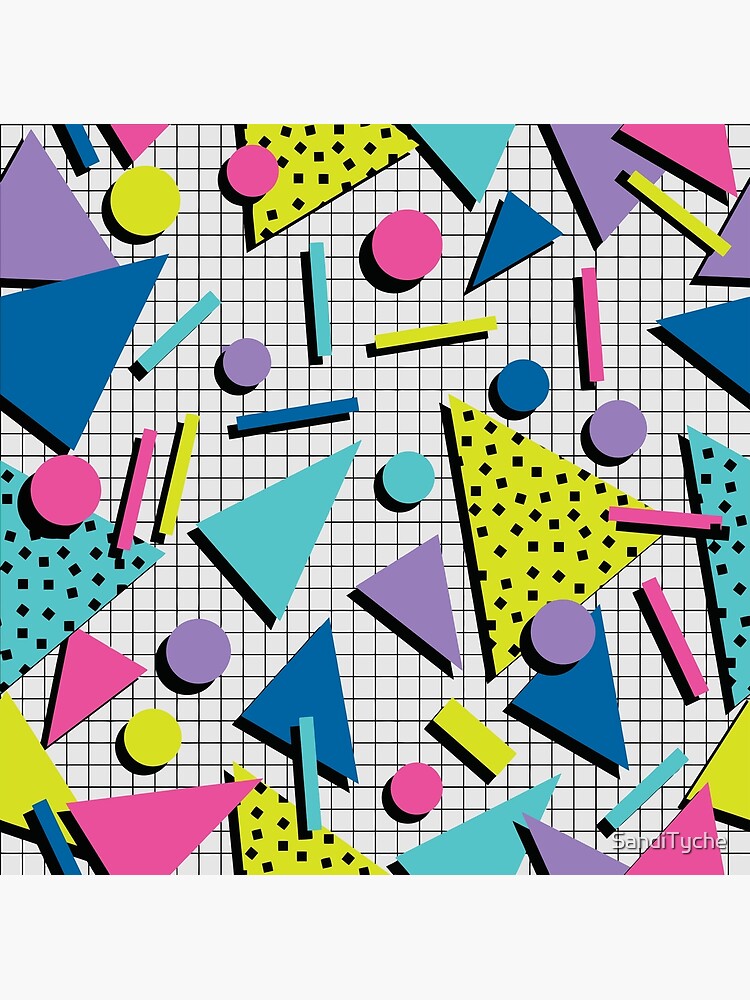 Totally Tubular! Retro 80s Memphis Style Inspired Geometric Print Canvas  Print for Sale by SandiTyche