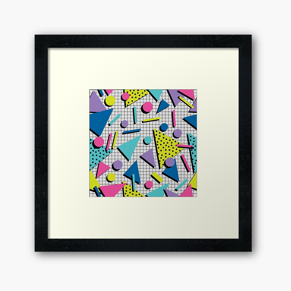Totally Tubular! Retro 80s Memphis Style Inspired Geometric