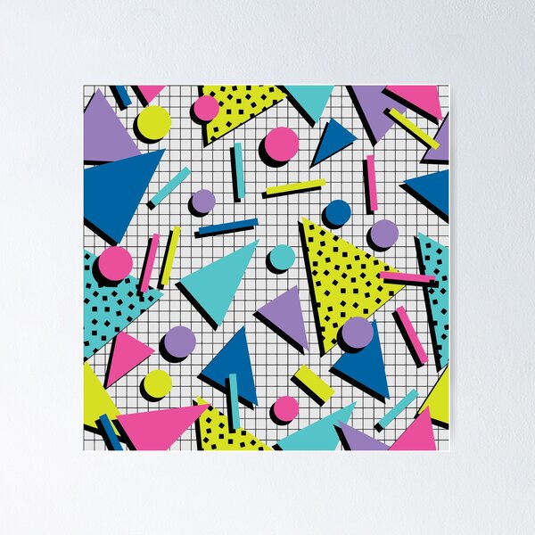 Totally Tubular! Retro 80s Memphis Style Inspired Geometric