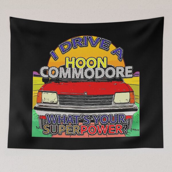 Item preview, Diablo Red VB Commodore Hoon Car Art – Classic Australian Muscle in Cartoon Style over Black designed and sold by Michael van der Hoorn.