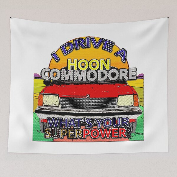 Item preview, Diablo Red VB Commodore Hoon Car Art – Classic Australian Muscle in Cartoon Style over White designed and sold by Michael van der Hoorn.