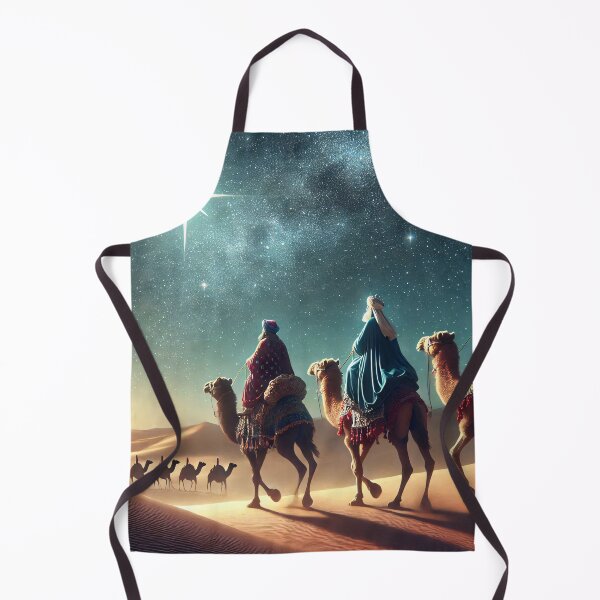 Item preview, Three robed figures on camels follow a bright star across a desert under a starry night sky designed and sold by homydesign.