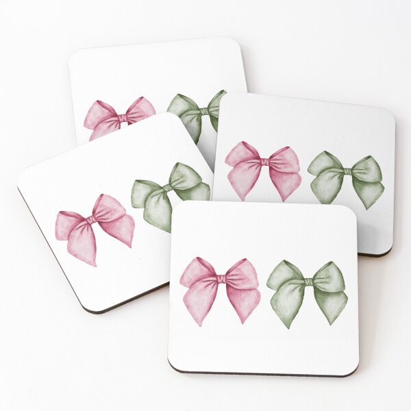 Item preview, Blush and Evergreen Watercolor Bows designed and sold by accountingann.