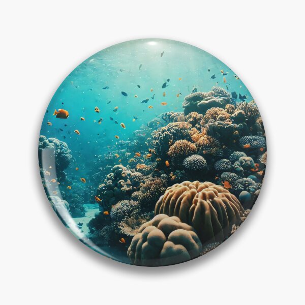 Item preview, A vibrant underwater scene with colorful coral formations and a school of fish designed and sold by homydesign.