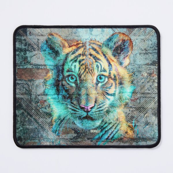 Item preview, "Tiger Cub Mural: Staring on an Old Brick Wall" - dePace' designed and sold by mrpropcake.