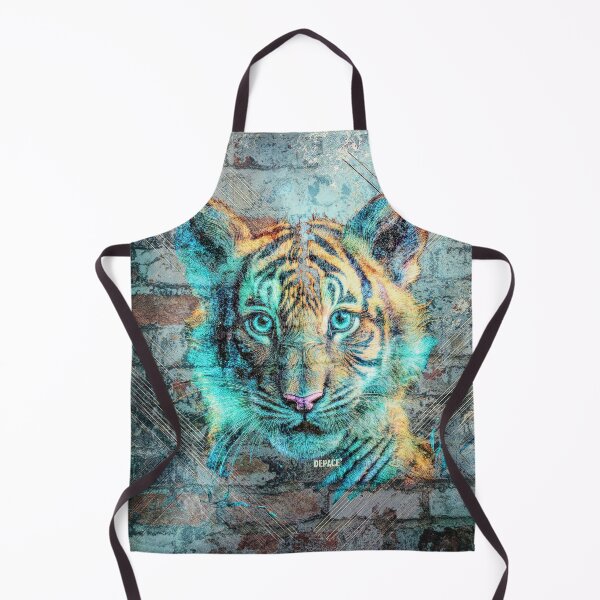 Item preview, "Tiger Cub Mural: Staring on an Old Brick Wall" - dePace' designed and sold by mrpropcake.