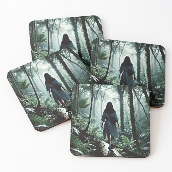 Item preview, A woman in a robe walks through a lush designed and sold by homydesign.