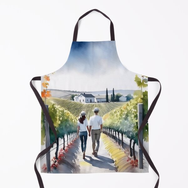 Item preview, A couple walks hand-in-hand through a vineyard, surrounded by lush grapevines and a scenic landscape under a vibrant sky designed and sold by homydesign.