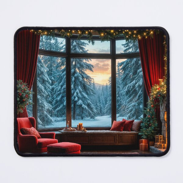 Item preview, Traditional Christmas Winter Stone Fireplace designed and sold by DreamlifeBackgrounds.