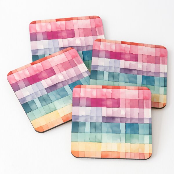 Item preview, Watercolour Rainbow Squares designed and sold by Djarainj.