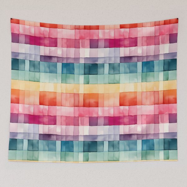 Item preview, Watercolour Rainbow Squares designed and sold by Djarainj.