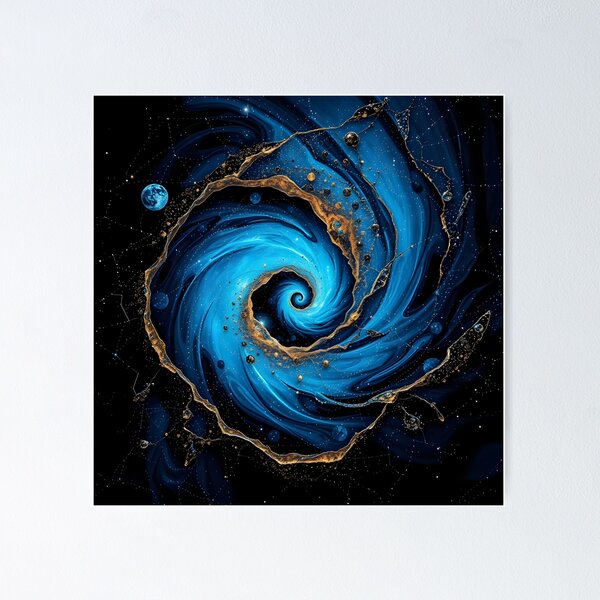 Blue magical  portal Poster