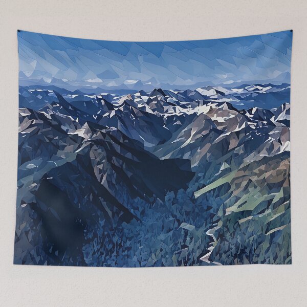 Item preview, Cascade Mountain view (Poly Art) designed and sold by flyscenicair.