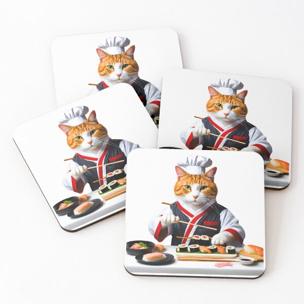 Item preview, Orange Tabby Cat Sushi Chef Making Delicious Sushi designed and sold by Fredster1966.