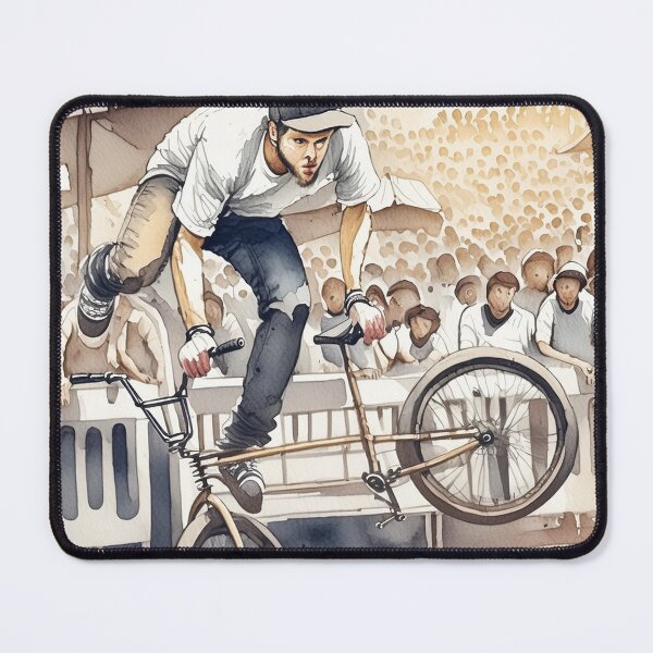 Item preview, BMX rider performs a trick before an audience, showcasing skill and agility. The crowd watches in anticipation designed and sold by homydesign.