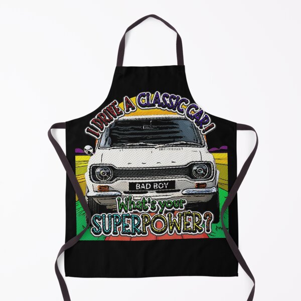 Item preview, Cartoon Style Classic Ford Escort – Retro Car Art for Enthusiasts over Black designed and sold by Michael van der Hoorn.