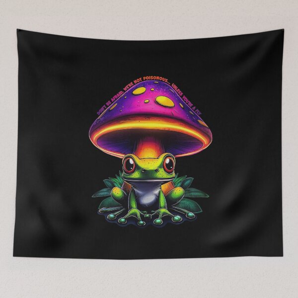 Item preview, Frog under a neon glowing mushroom designed and sold by Zavdesign.