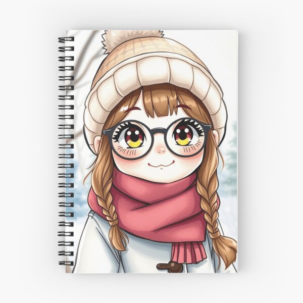 Item preview, Winter Festivities, cute anime girl with glasses winter blues, canadian holidays, new year gifts designed and sold by Artheaven77.