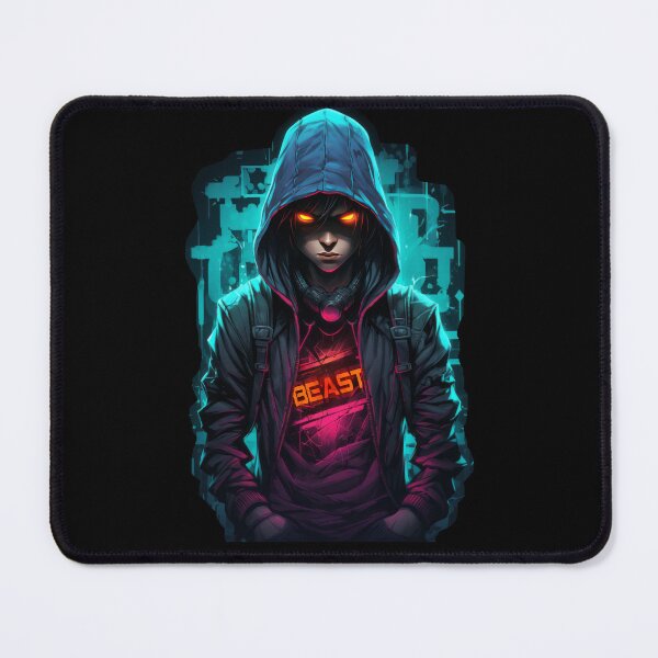 Item preview, Figure in a hoodie with bright lights and neon colors. designed and sold by Zavdesign.