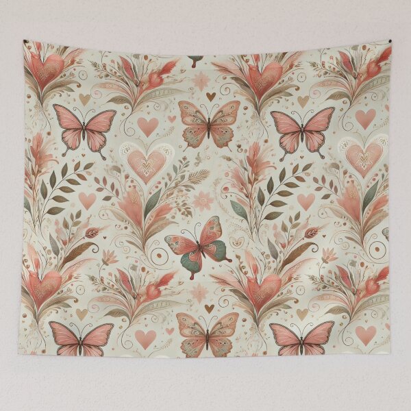 Item preview, Seamless Boho Hearts & Butterflies | Everyday Elegance with a Valentine’s Touch designed and sold by DEEPDesignsART.