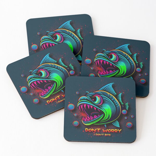 Item preview, Sea fish with big teeth colorful logo designed and sold by Zavdesign.