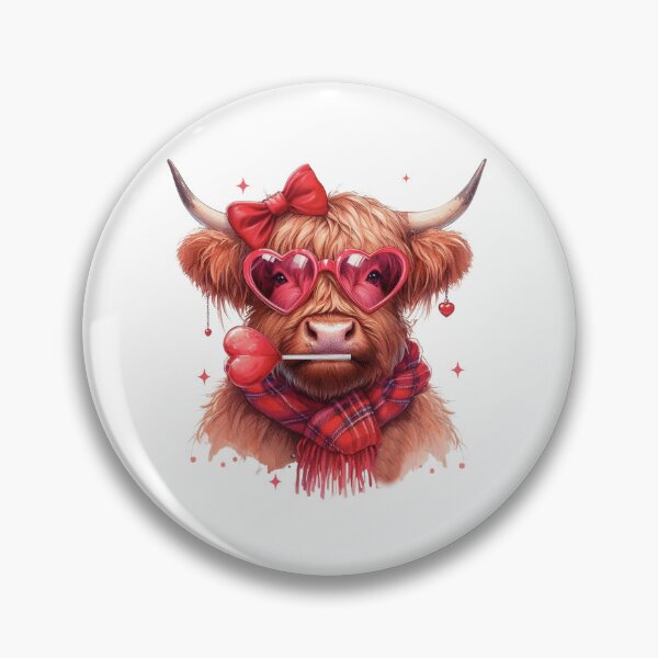 Item preview, Valentine's Day Highland Cow designed and sold by ajollycreation.