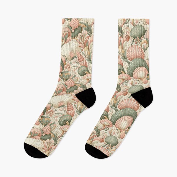 Item preview, Seamless Boho Seashell Pattern | Elegant Coastal Design in Pastels designed and sold by DEEPDesignsART.