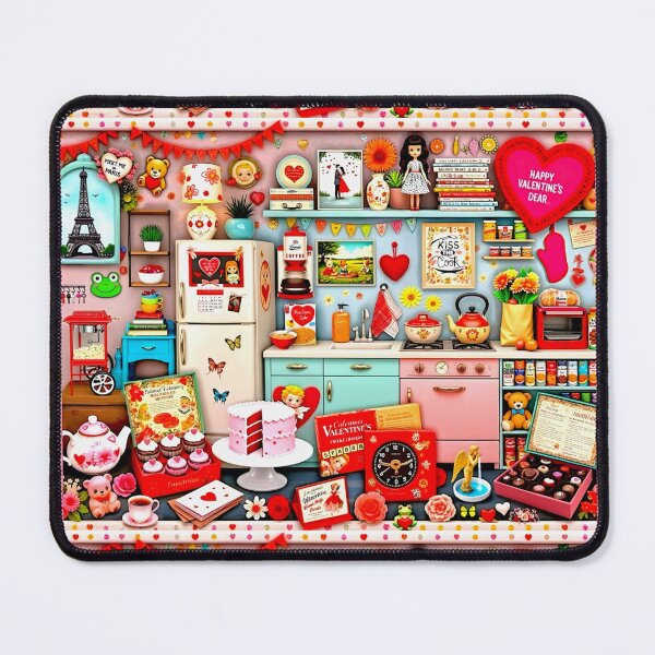 Item preview, VALENTINE'S DAY KITSCHY HEARTS LOVE RETRO 1950'S KITCHEN ART SCENE #1 designed and sold by Arts4U.
