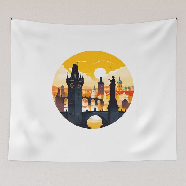 Item preview, Prague Czech Republic Travel Retro Emblem - Vintage City Souvenir Design designed and sold by andres felipe  Guevara Rincon.