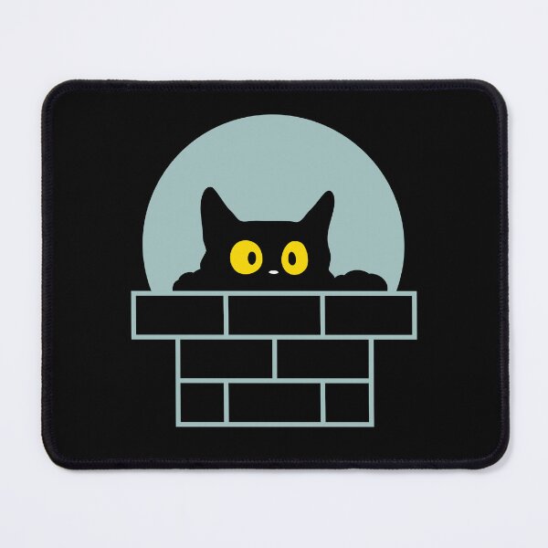 Item preview, Cat peeking from chimney top at night designed and sold by DufferThings.