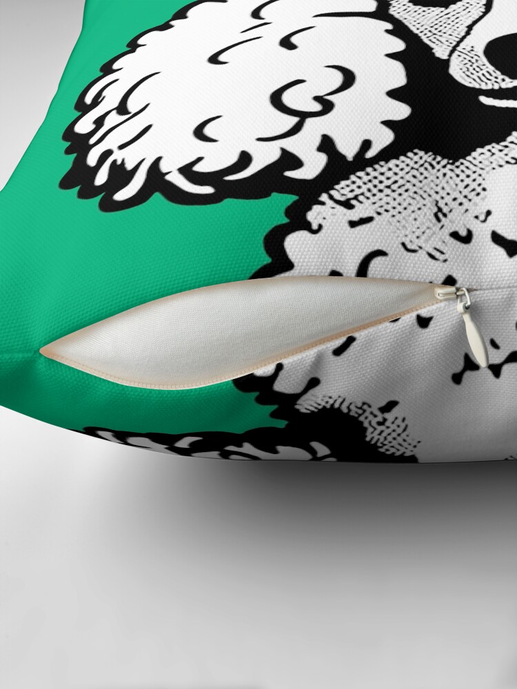 Thumbnail 2 of 4, Pillow, Pop Art Poodle Green & White Chic Aesthetic designed and sold by K9ish.