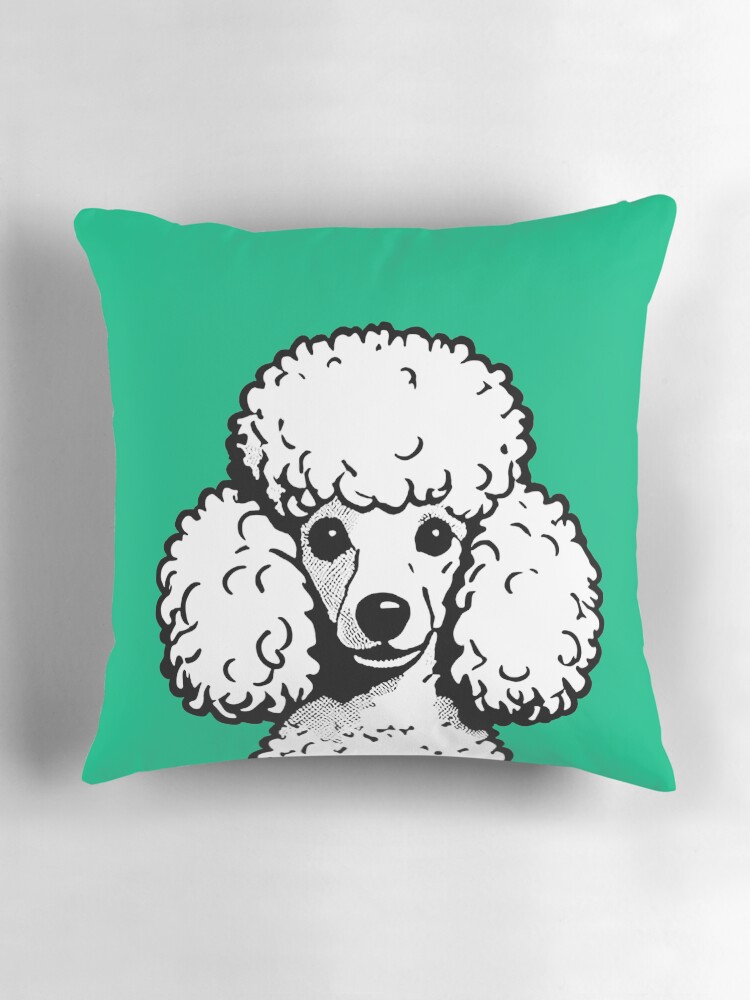 Thumbnail 3 of 4, Pillow, Pop Art Poodle Green & White Chic Aesthetic designed and sold by K9ish.