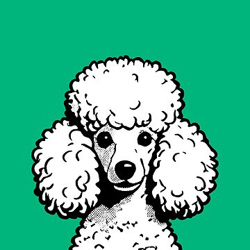 Artwork thumbnail, Pop Art Poodle Green & White Chic Aesthetic by K9ish