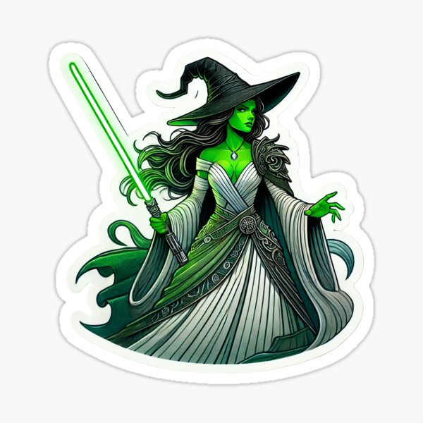 Vista previa del artículo con la obra «Jedi malvado del oeste», diseñado y vendido por JuJuStickerShop.