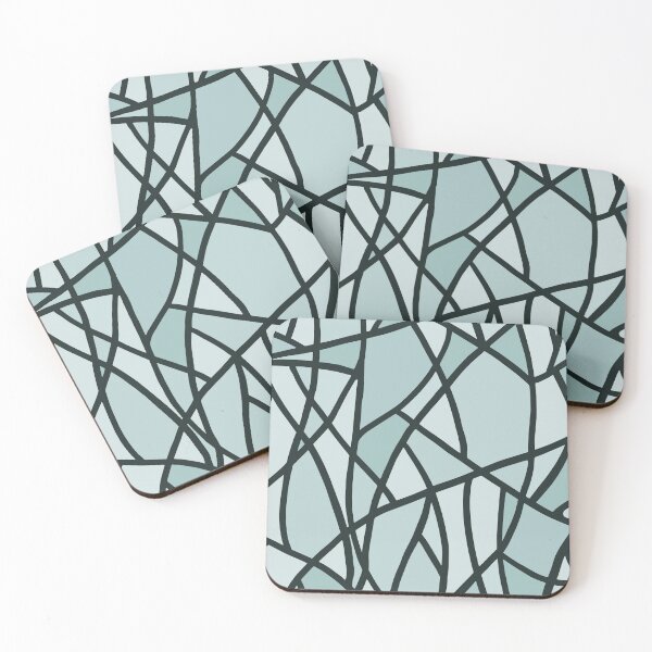 Item preview, Abstract Triangles - Teal on Black designed and sold by Lynne Adams.