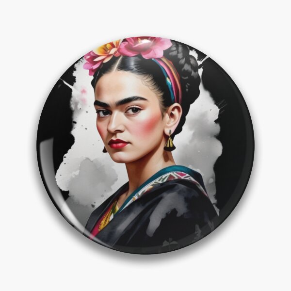 Item preview,  Colorful Watercolor Frida Kahlo (Black Background) designed and sold by MusesWhispers.