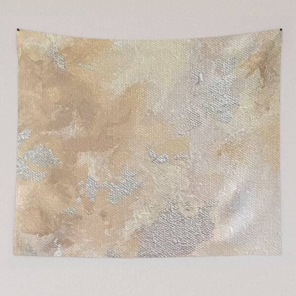 Item preview, Silver abstract designed on taupe tones background designed and sold by fujinoart.