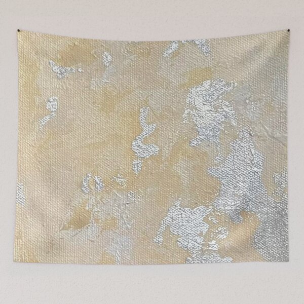 Item preview, Silver abstract designed on beige tone background designed and sold by fujinoart.