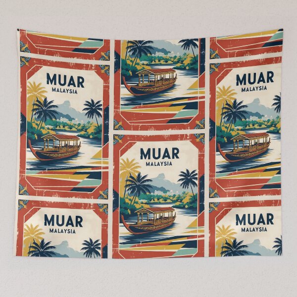 Item preview, Muar Malaysia Vintage Travel Tourism designed and sold by TravelersGems.
