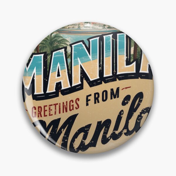 Item preview, Manila Philippines Vintage Travel Retro Postcard Design designed and sold by TravelPostcardGems.