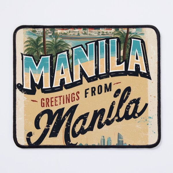 Item preview, Manila Philippines Vintage Travel Retro Postcard Design designed and sold by TravelPostcardGems.