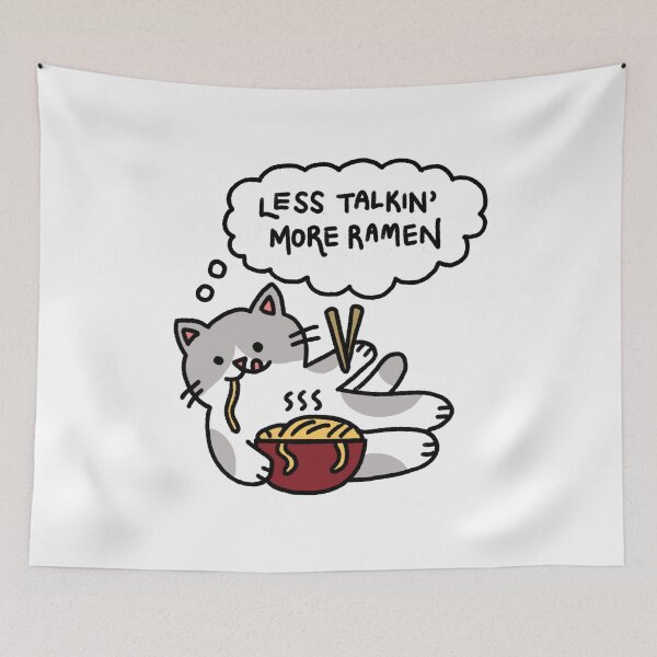 Item preview, Cat with Ramen Thinking Less Talkin’ More Ramen designed and sold by bonniemamadraws.