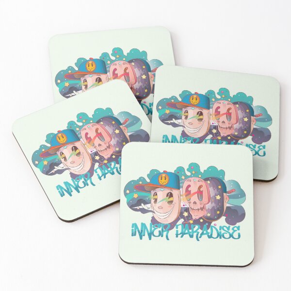 Item preview, Inner Paradise urban art illustration with pink skull and stars designed and sold by Franco Moody.
