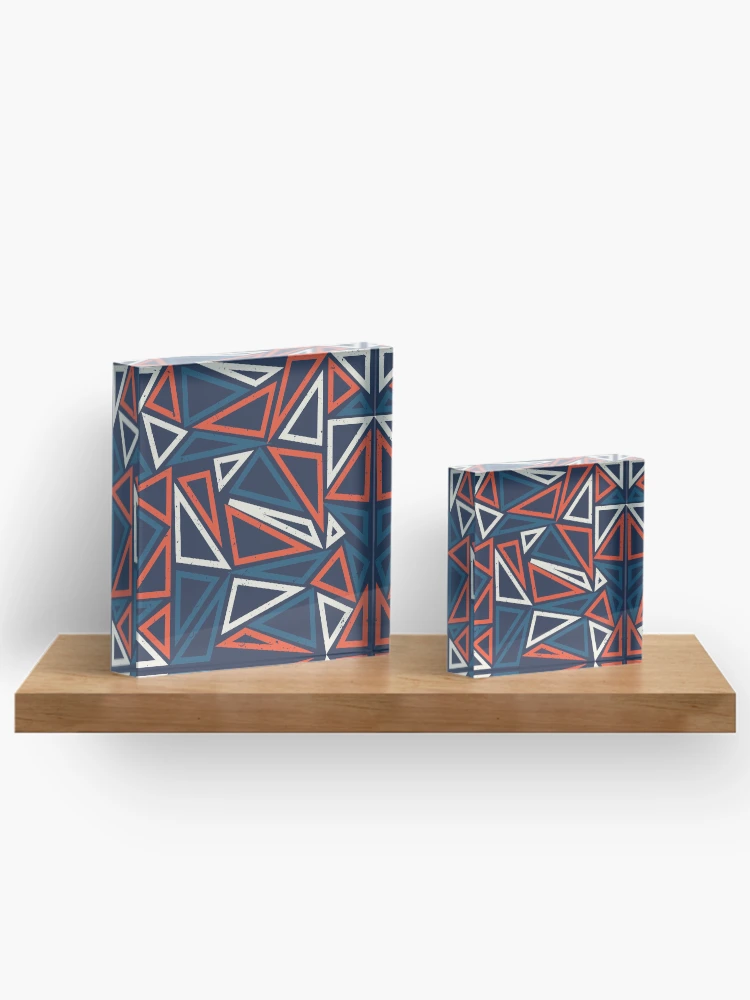Thumbnail 3 of 5, Acrylic Block, Triangles Pattern designed and sold by PatternDesign01.