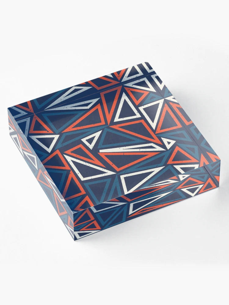 Thumbnail 4 of 5, Acrylic Block, Triangles Pattern designed and sold by PatternDesign01.