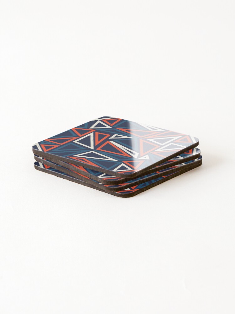 Thumbnail 4 of 5, Coasters (Set of 4), Triangles Pattern designed and sold by PatternDesign01.