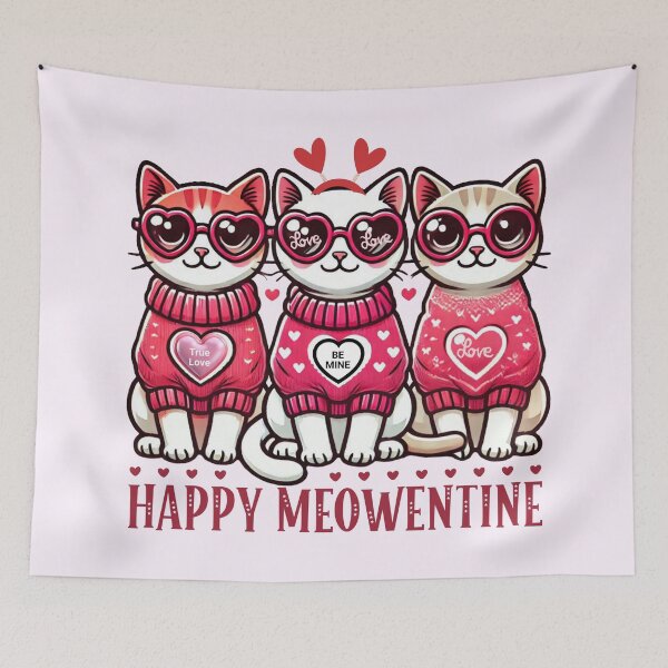 Item preview, Happy Meowentine, Cute For Valentine, Festive Valentine Cats  designed and sold by DrewRomeoCo.
