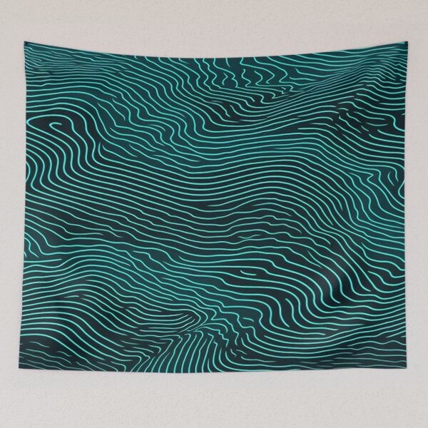 Item preview, Teal Wave Ripple Texture Pattern designed and sold by bubblegoth.