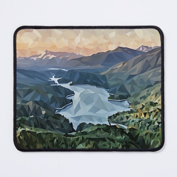 Item preview, Cascade Mountain Lake (Poly Art) designed and sold by flyscenicair.