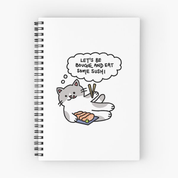Item preview, Cat with Salmon Sashimi Thinking Let’s Be Bougie and Eat Some Sushi designed and sold by bonniemamadraws.